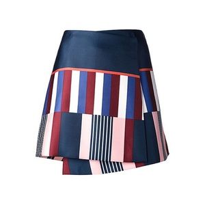 Suno Asymmetric Wrap Miniskirt Multicolor Stripes